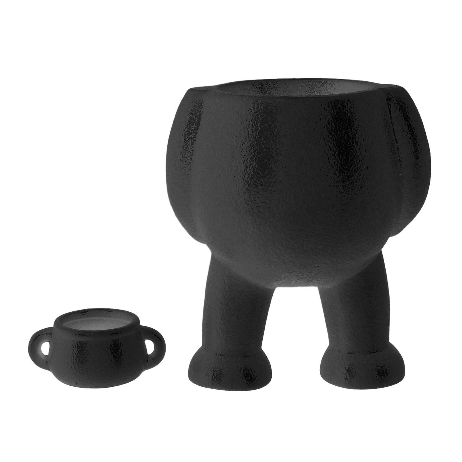 Керамический цветочный горшок, имитация инновационного маленького писающего человека, декоративный суккулентный горшок для растений чёрный